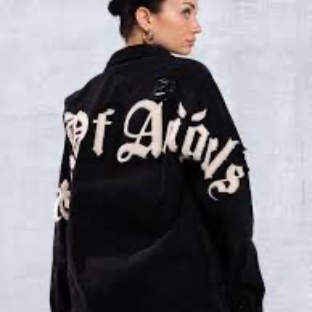 CITY OF ANGEL Cream Font Shirt Jacket M